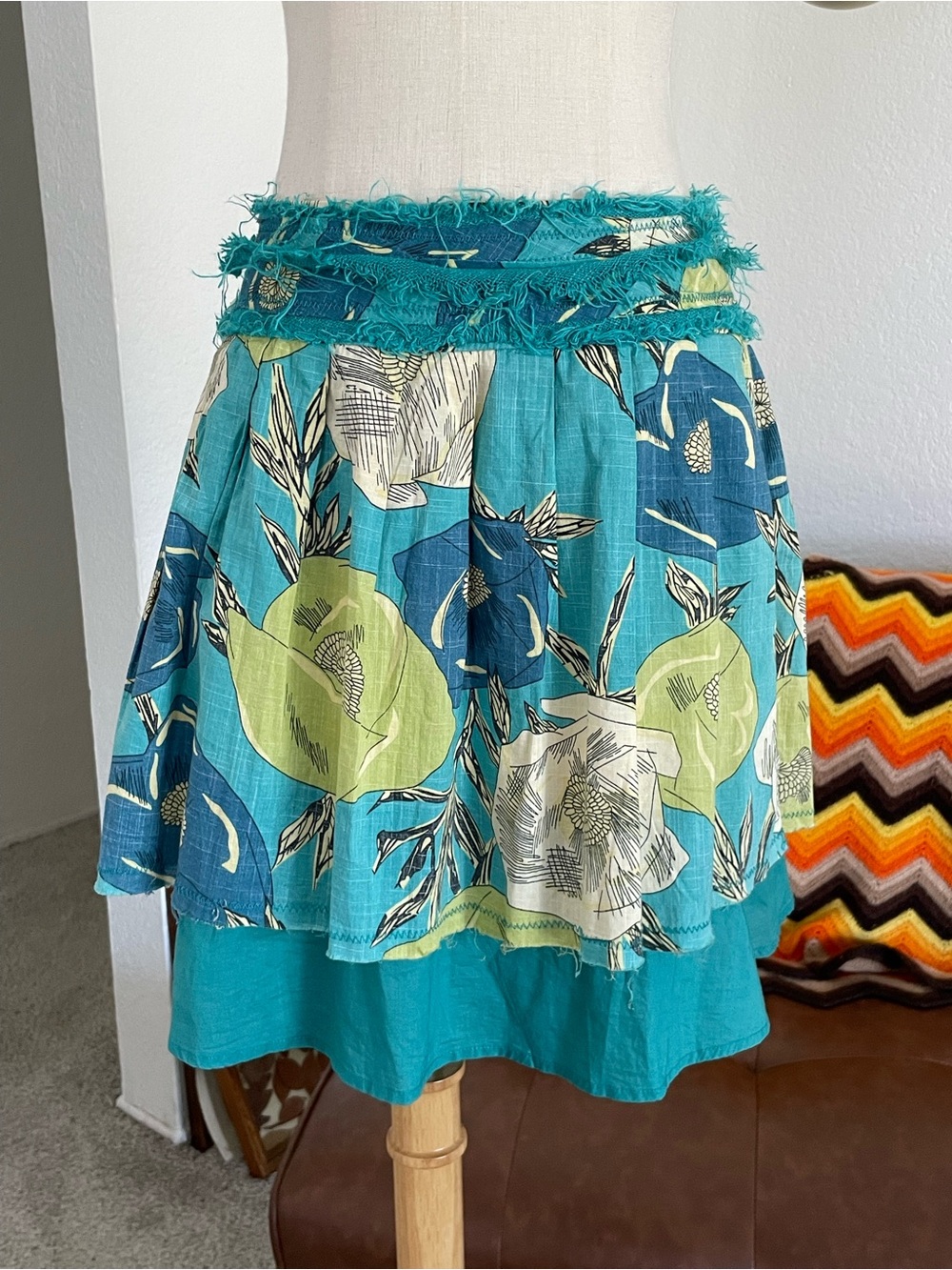 Y2K Lux Coastal Coconut Girl Floral Pleated Mini Skirt